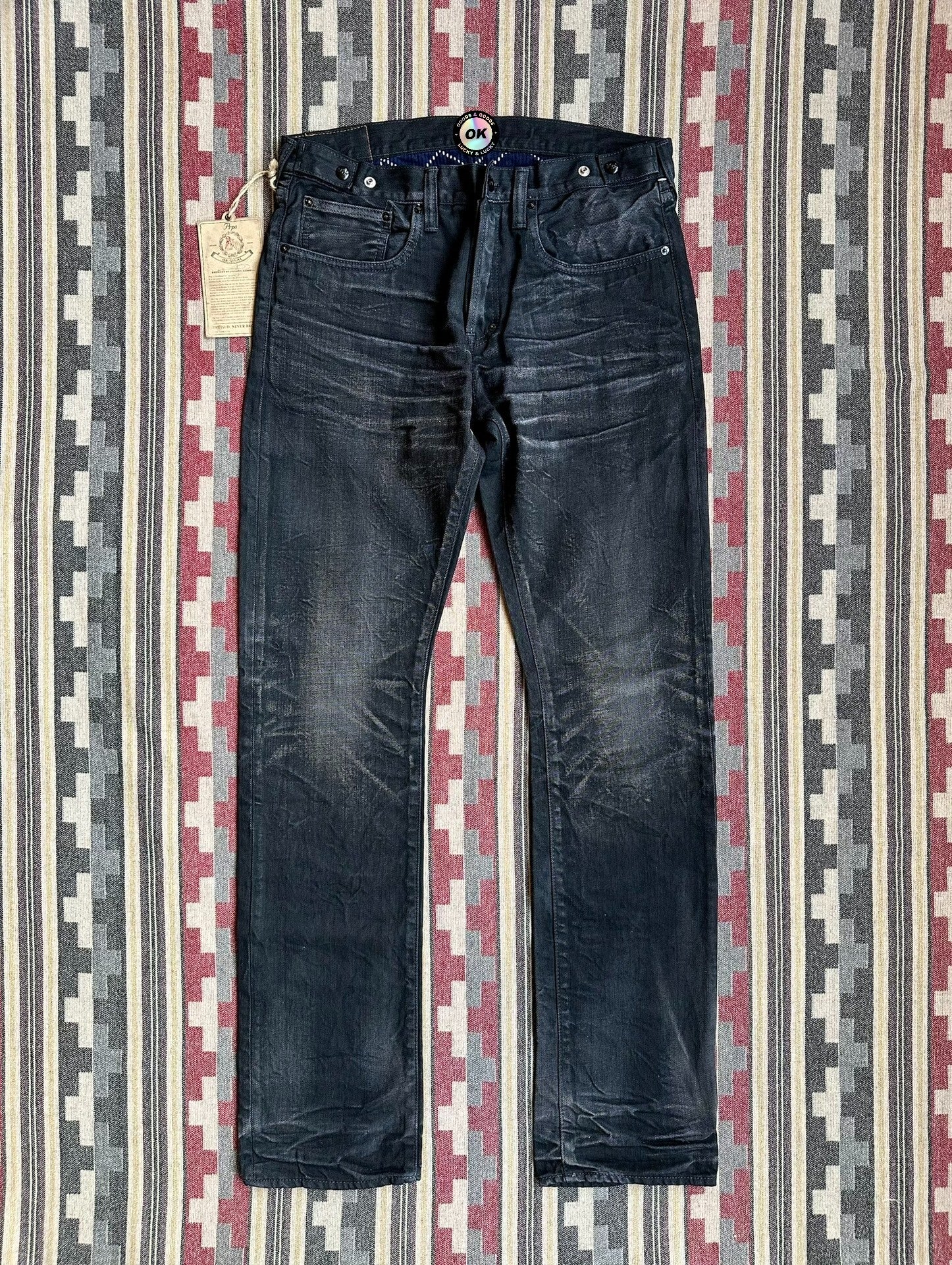 vintage black distressed denim jeans