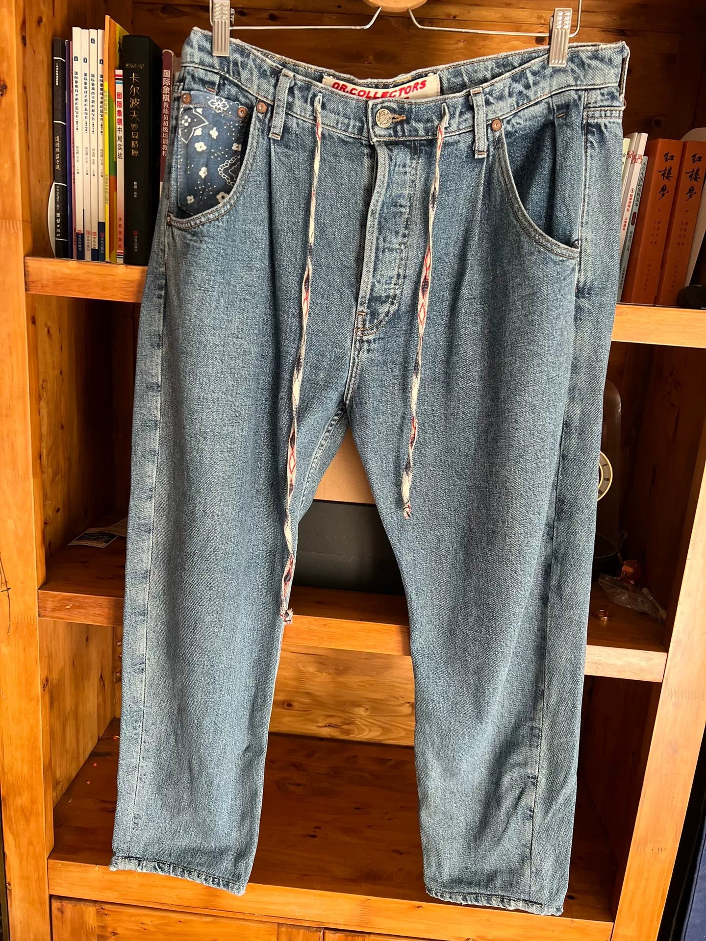 handcrafted indigo dyed relaxed fit denim pants