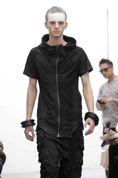 Julius 7 Black Short Sleeve Hooded Jacket