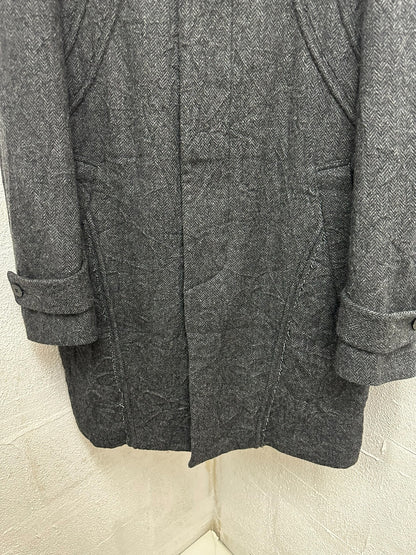 yohji yamamoto wool coat with unique design