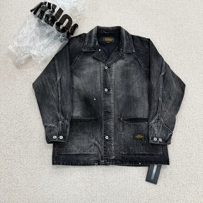 neighborhood scc coverall black denim jacket