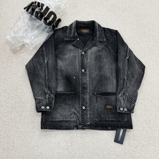 neighborhood scc coverall black denim jacket