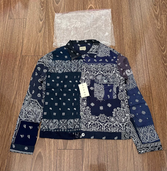 vintage bandana navy shirt jacket