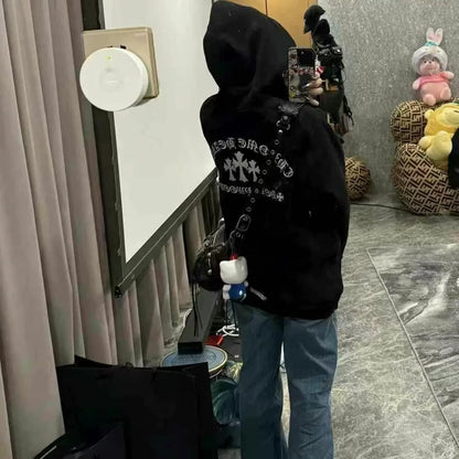 Chrome Hearts  Cross Sanskrit Embroidery Zip Hoodie