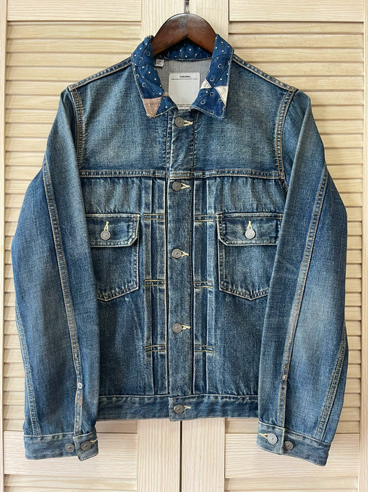Visvim 101 JKT Patchwork Collar Denim Jacket