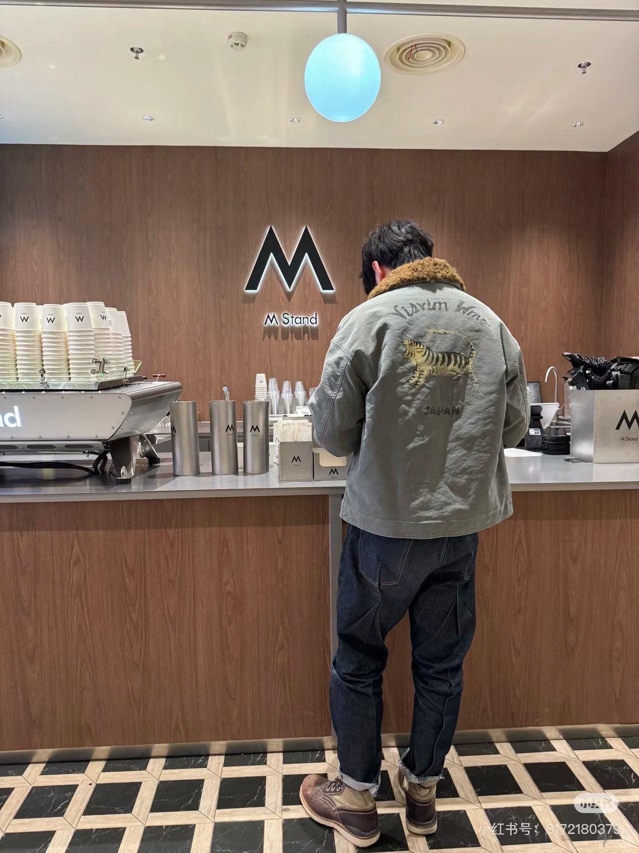 visvim purser deck jacket in olive green