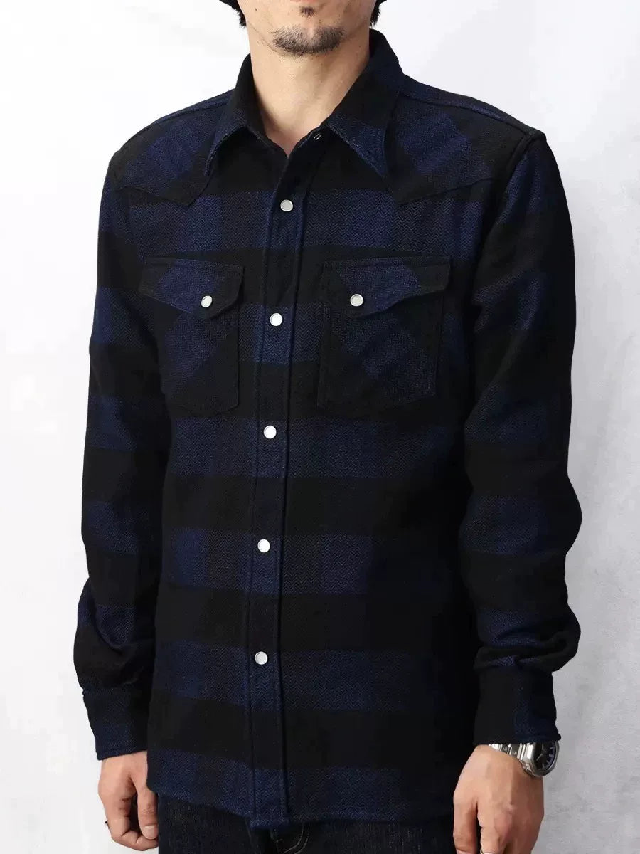 The Flat Head Limited Rope-Dyed Western Flannel Plaid Workwear Shirt