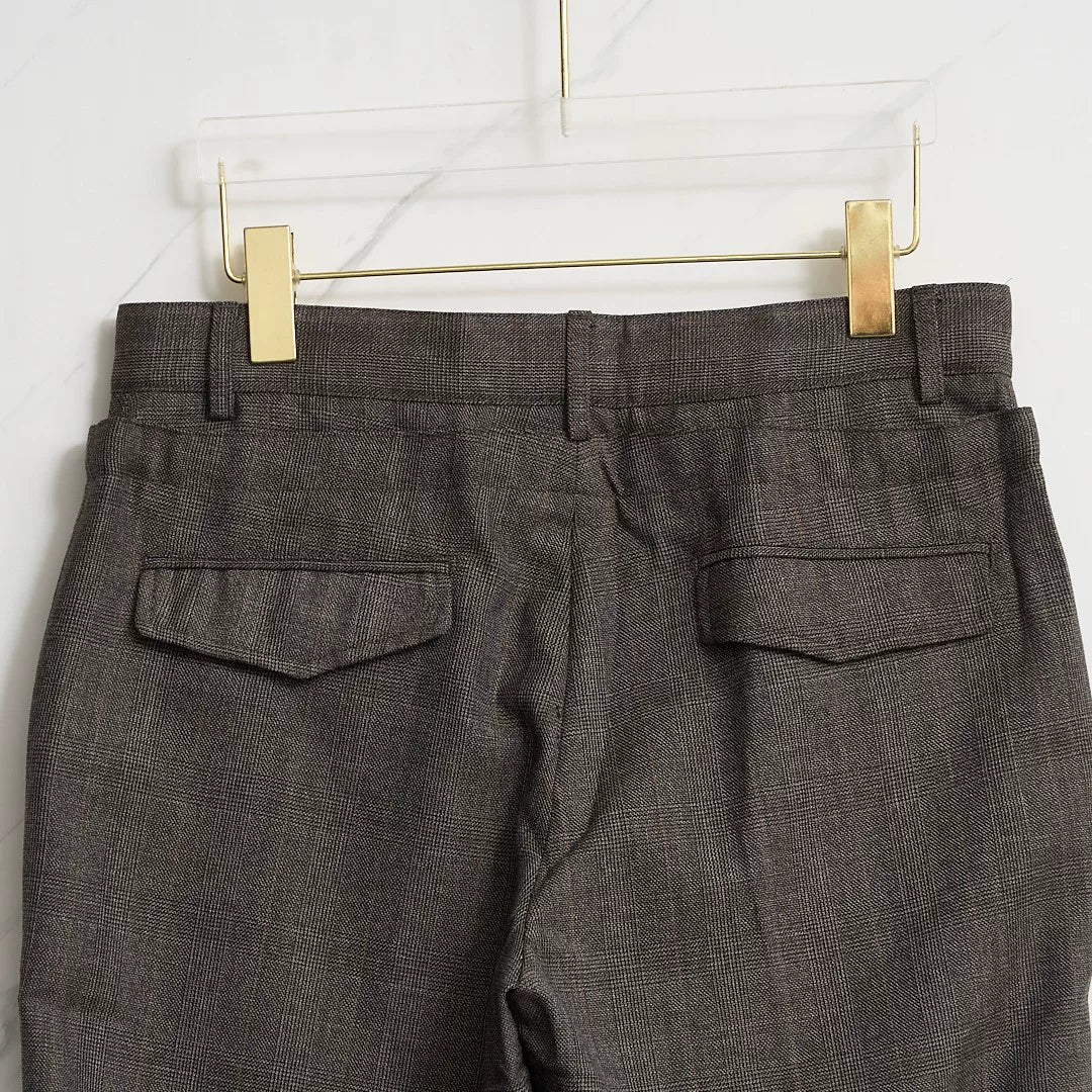 Saint Laurent Brown Checkered Drawstring Pants