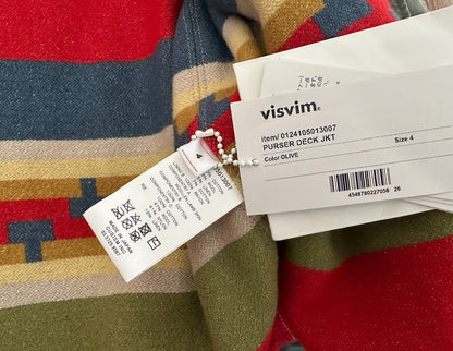 visvim purser deck jacket in olive green