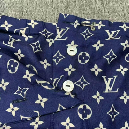 Louis Vuitton Blue Printed Shorts Size 36