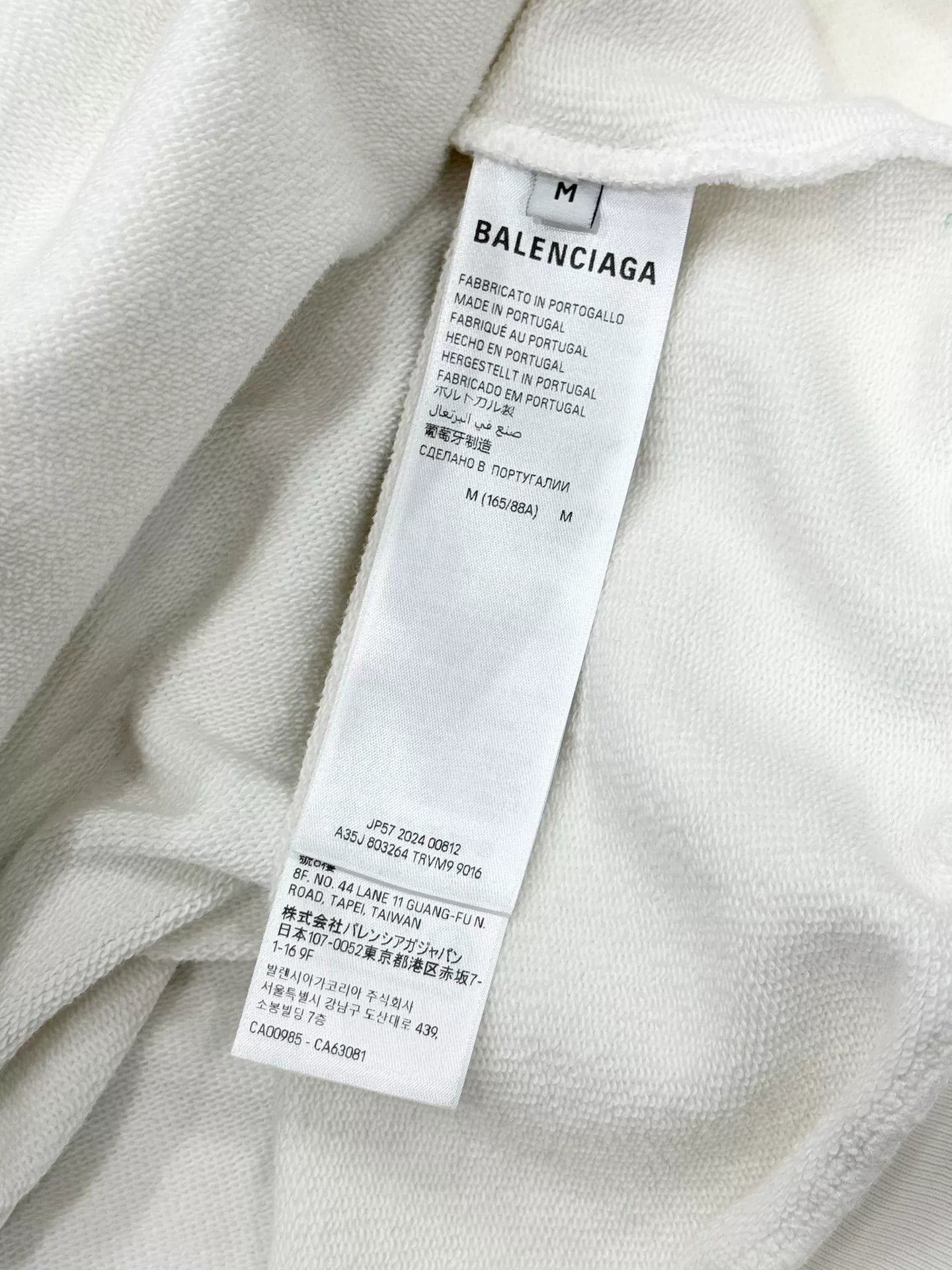 balenciaga logo zip-up hoodie in size m