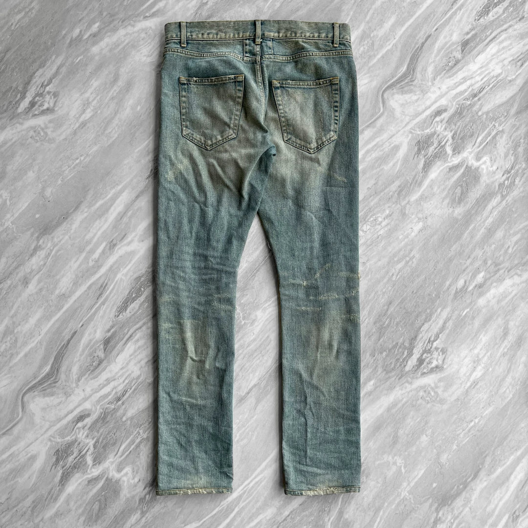SAINT LAURENT Distressed Blue Jeans