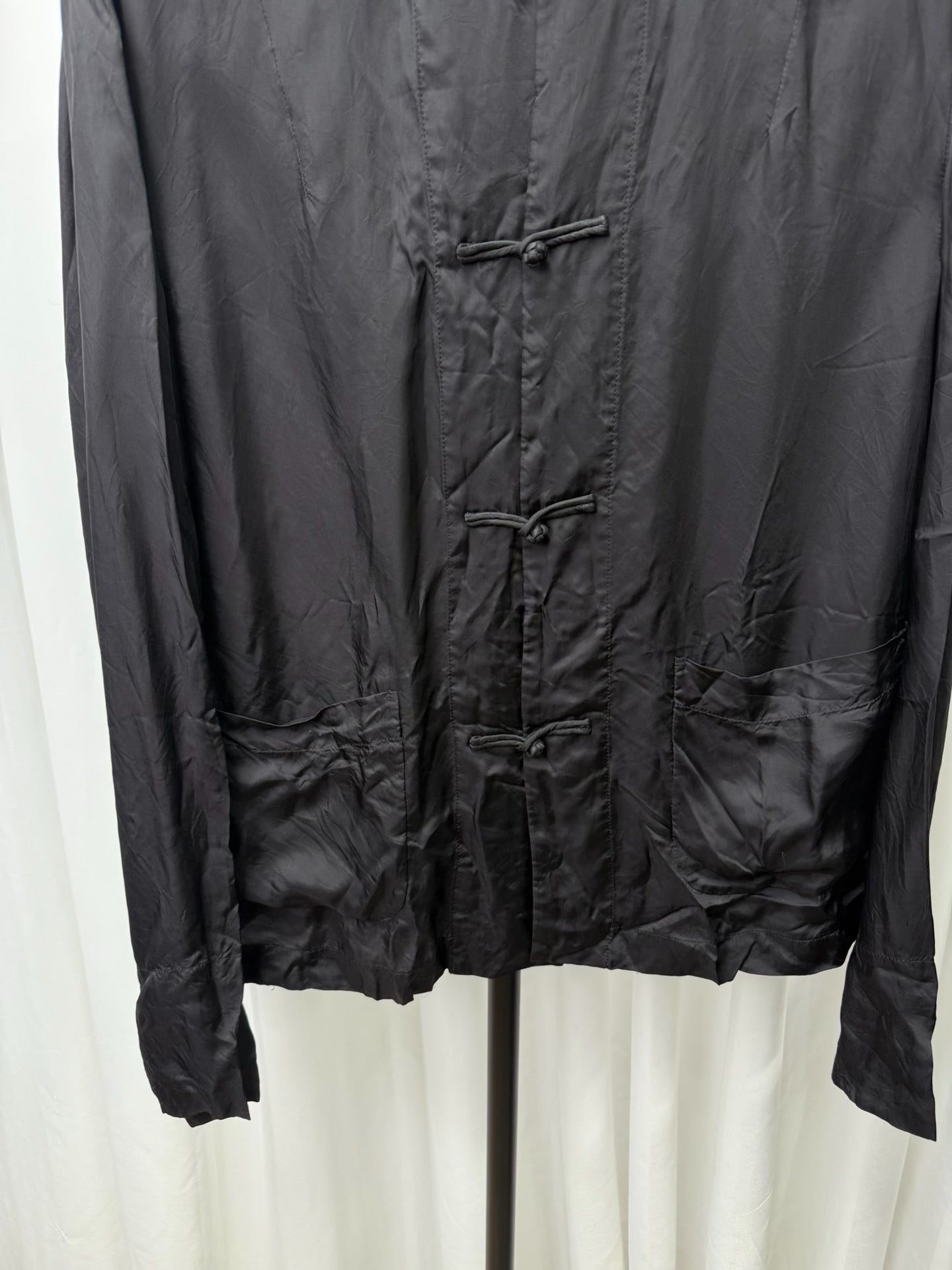 comme des garcons black embroidered silk jacket