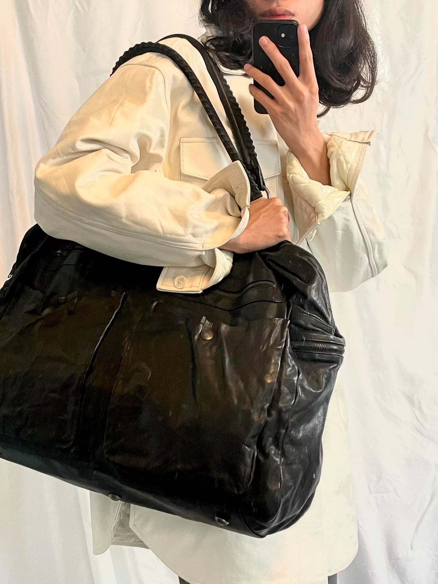 oversized leather coat by Maison Martin Margiela