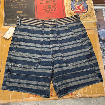 RRL Indigo Striped Shorts for Summer