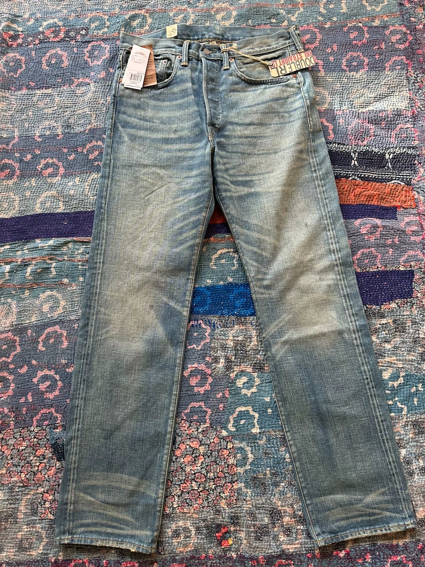 rrl washed straight leg denim jeans