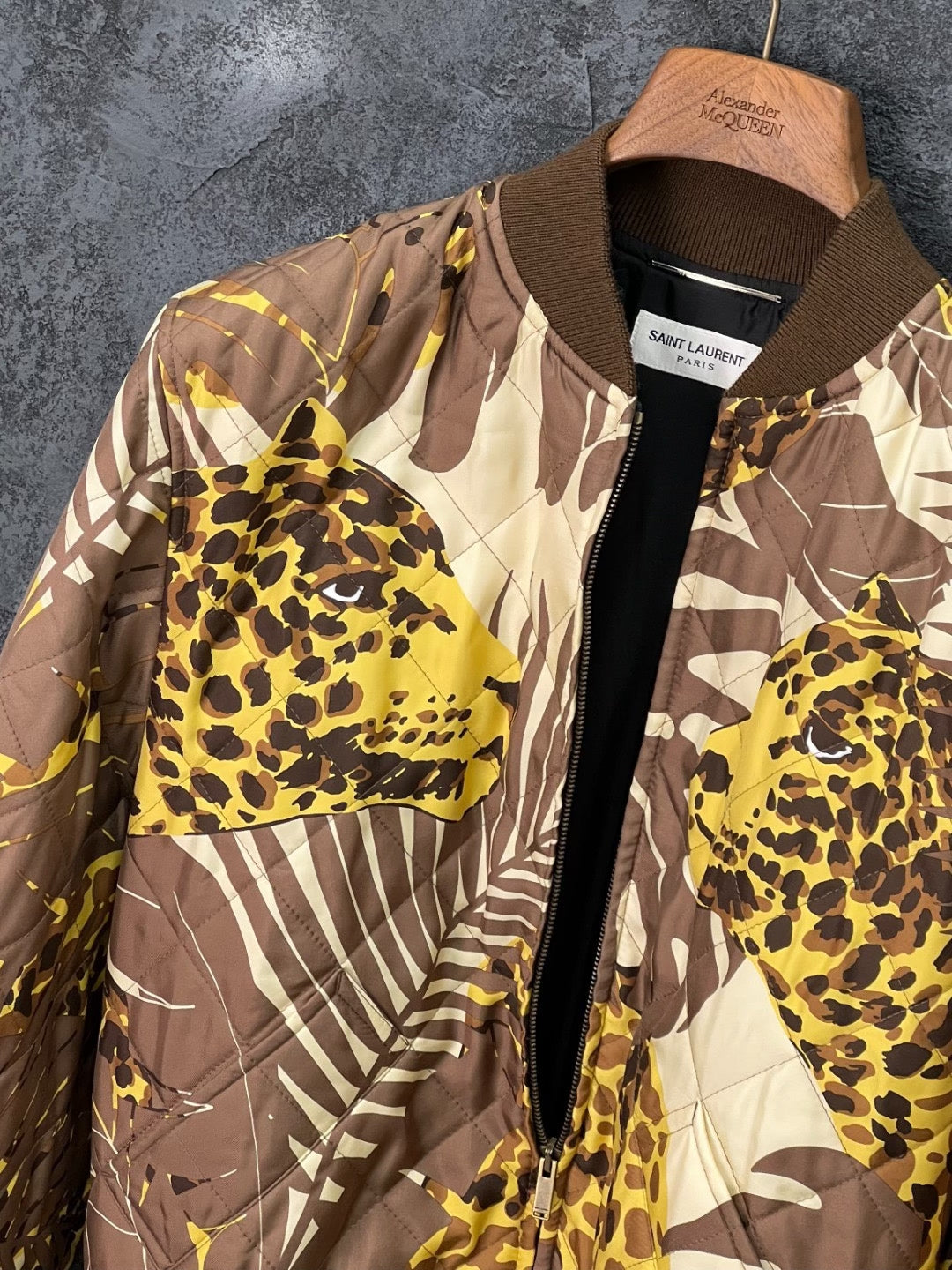 Saint Laurent Animal Print Quilted Jacket