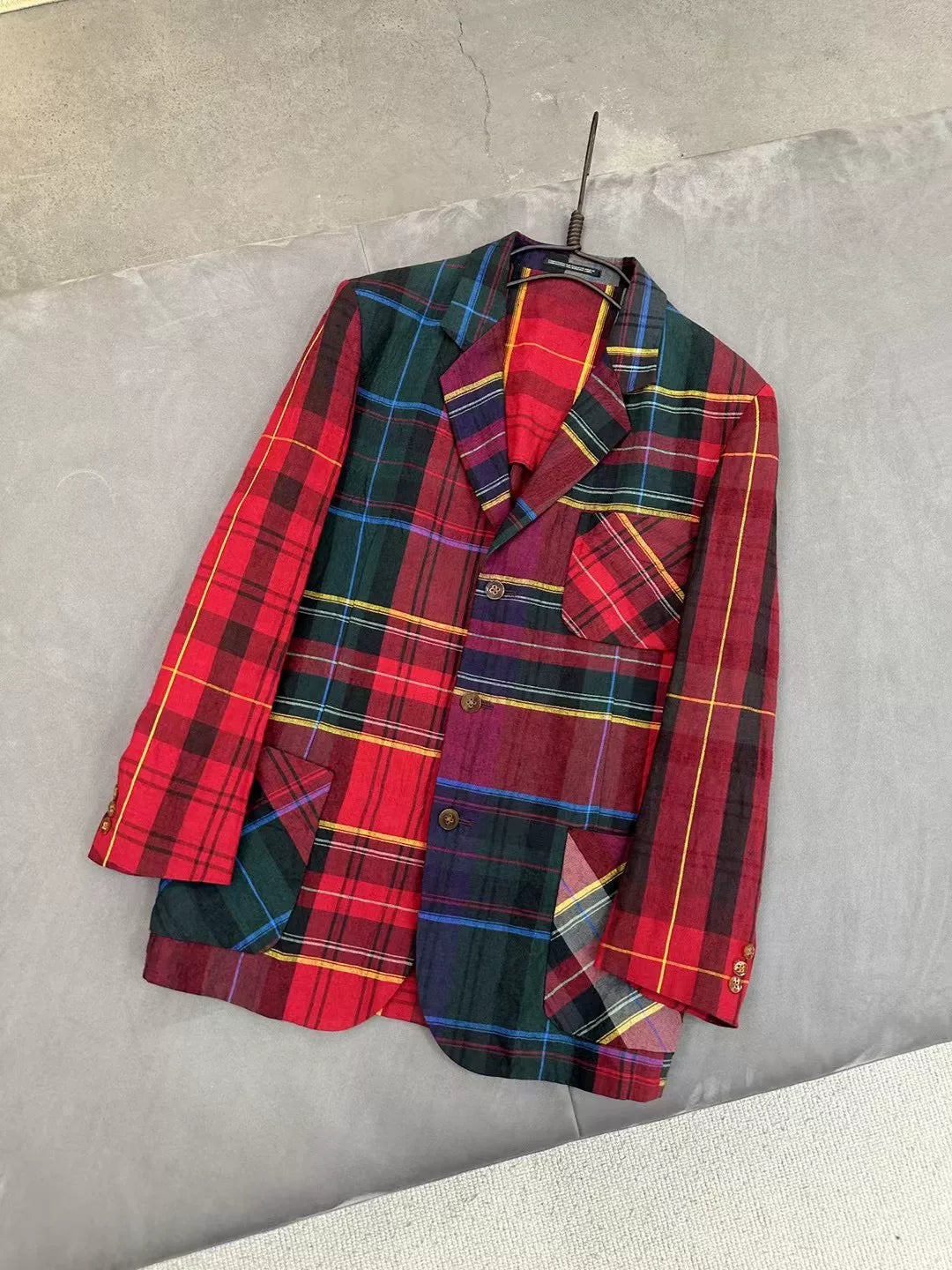 Yohji Yamamoto S/S 2005 Plaid Patchwork Jacket