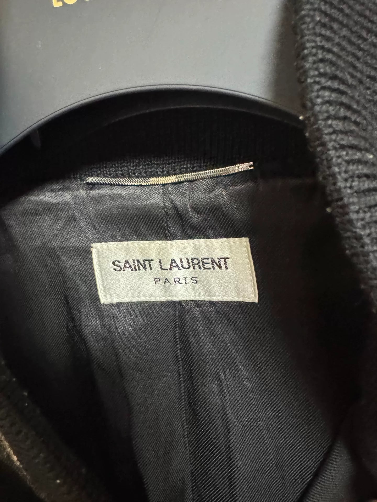 Saint Laurent Black Wool Leather Jacket