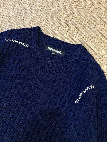 navy blue oversized crewneck sweater