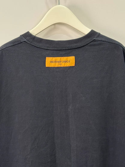 louis vuitton embossed logo black t-shirt xl