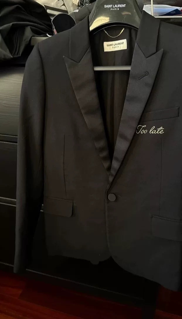 Saint Laurent Embroidered Black Blazer