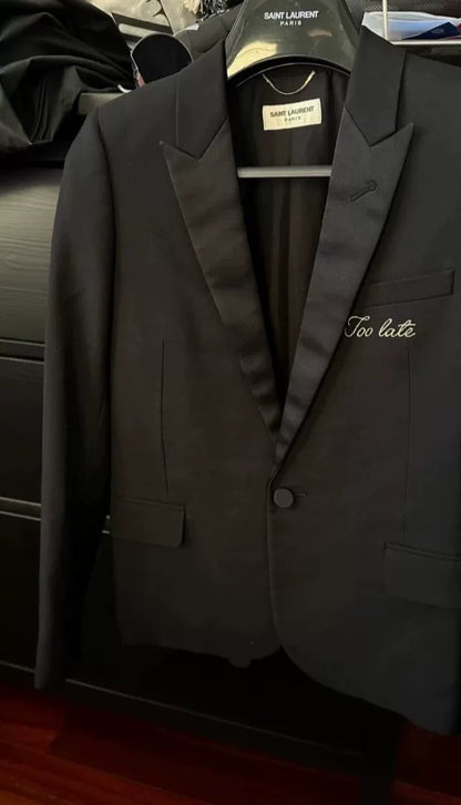 Saint Laurent Embroidered Black Blazer