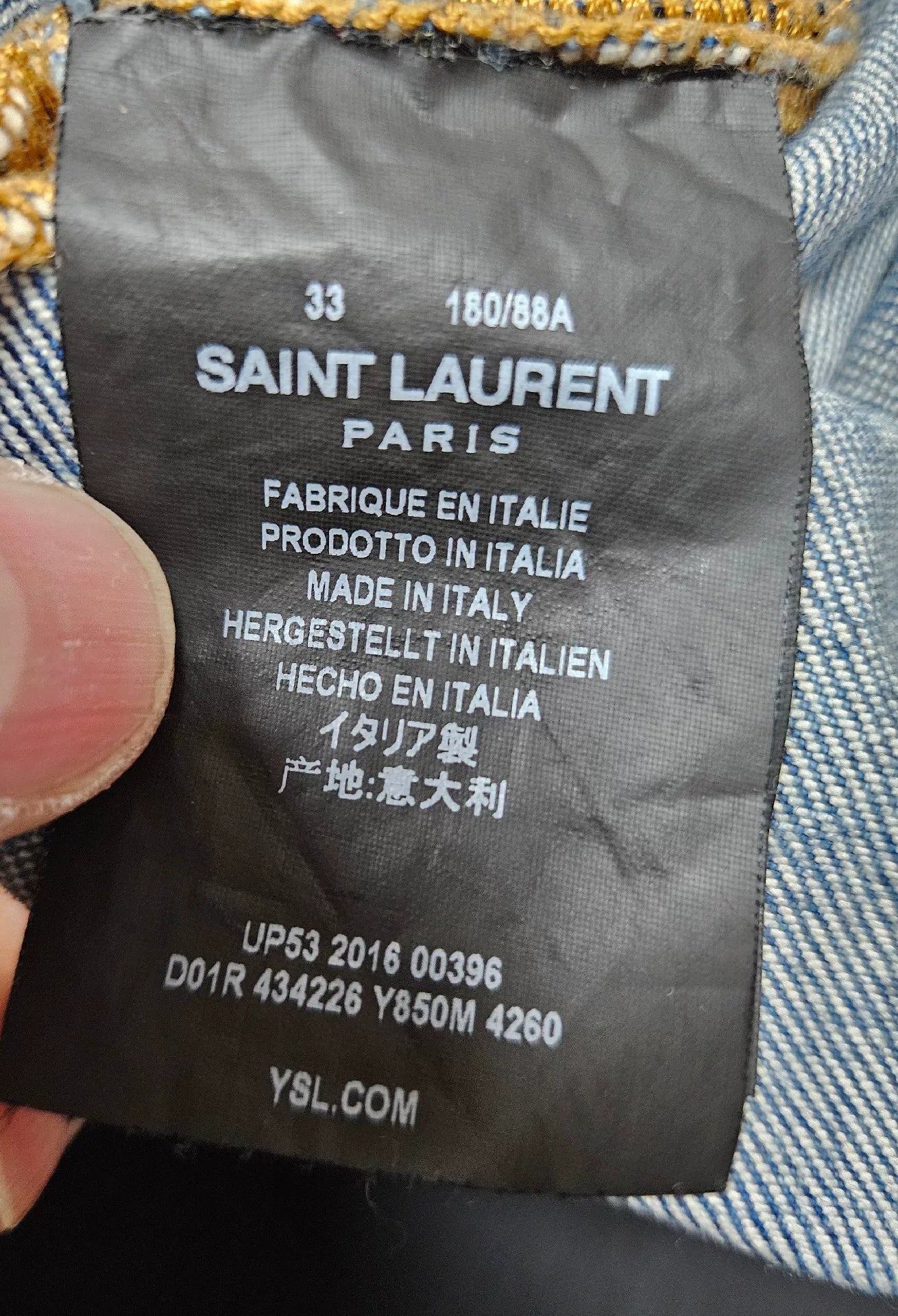 Saint Laurent Paris Light Blue Denim Jeans