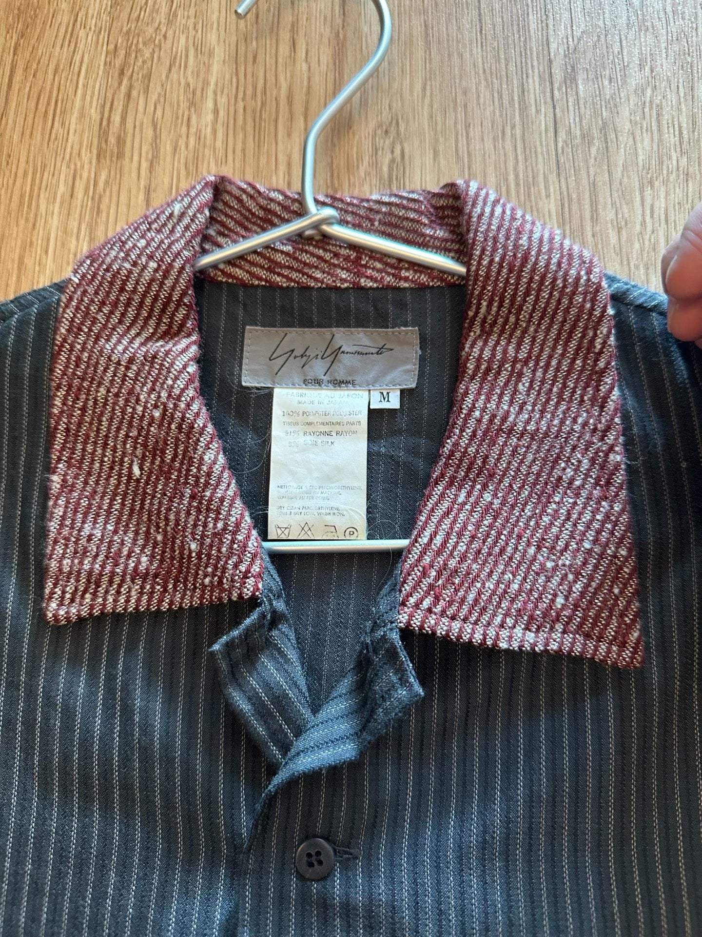 Yohji Yamamoto 96SS Stripe Panel Collar Shirt