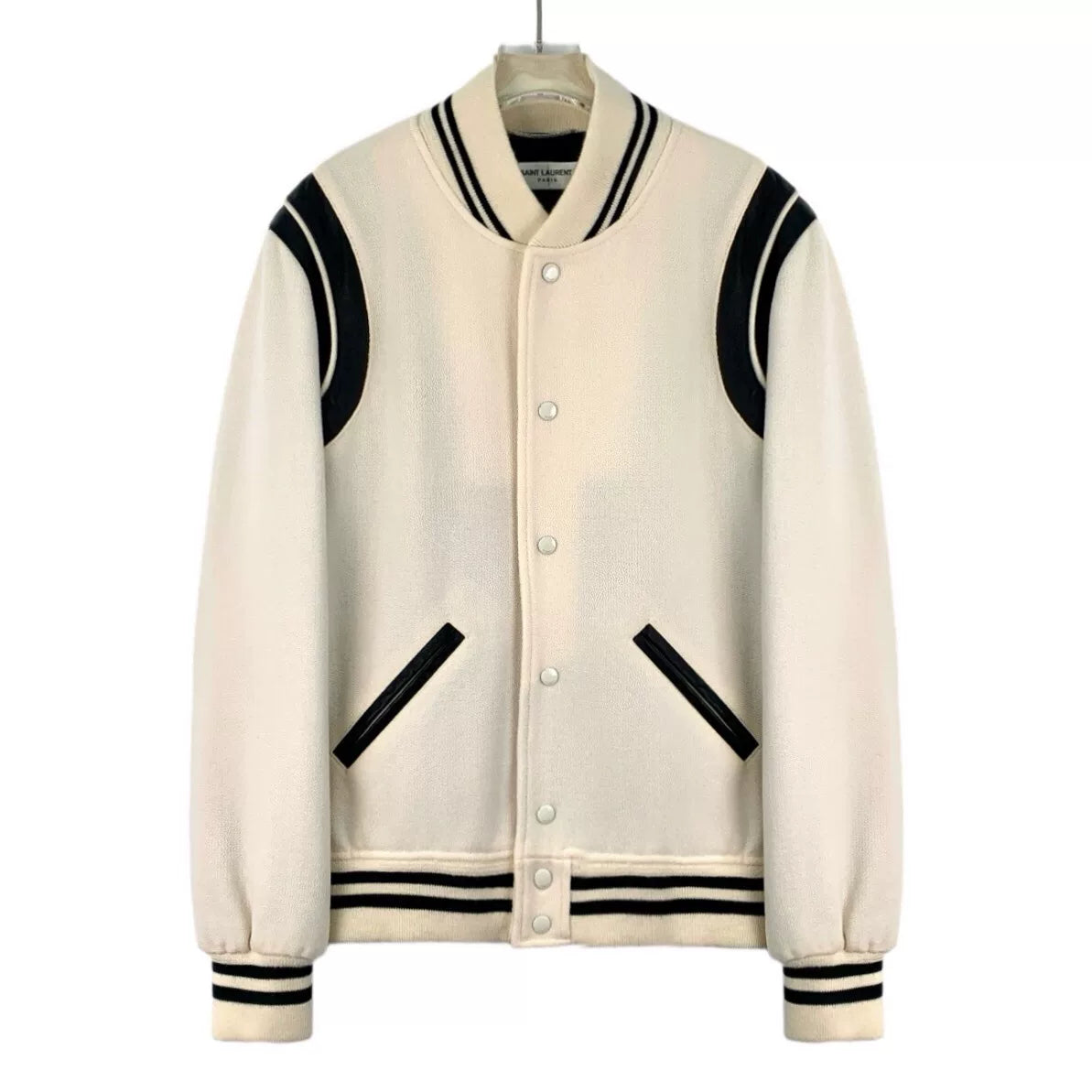 Yves Saint Laurent Cream Baseball Jacket