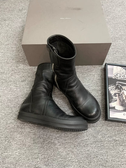 Rick Owens 15FW Calf Leather Zip Boots