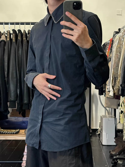 alexander mcqueen 2006 metallic lace shirt