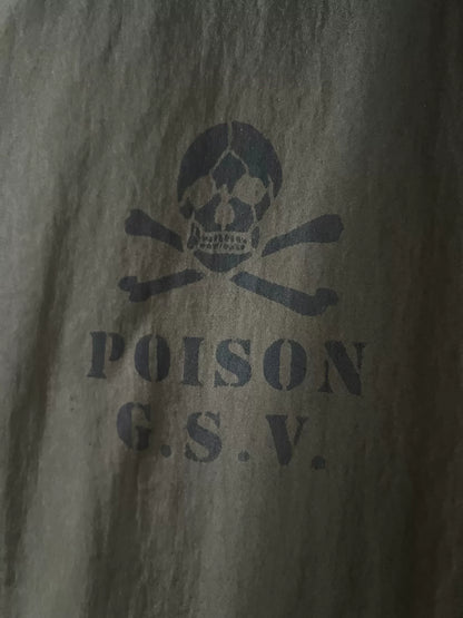 military-style hooded trench coat in olive green