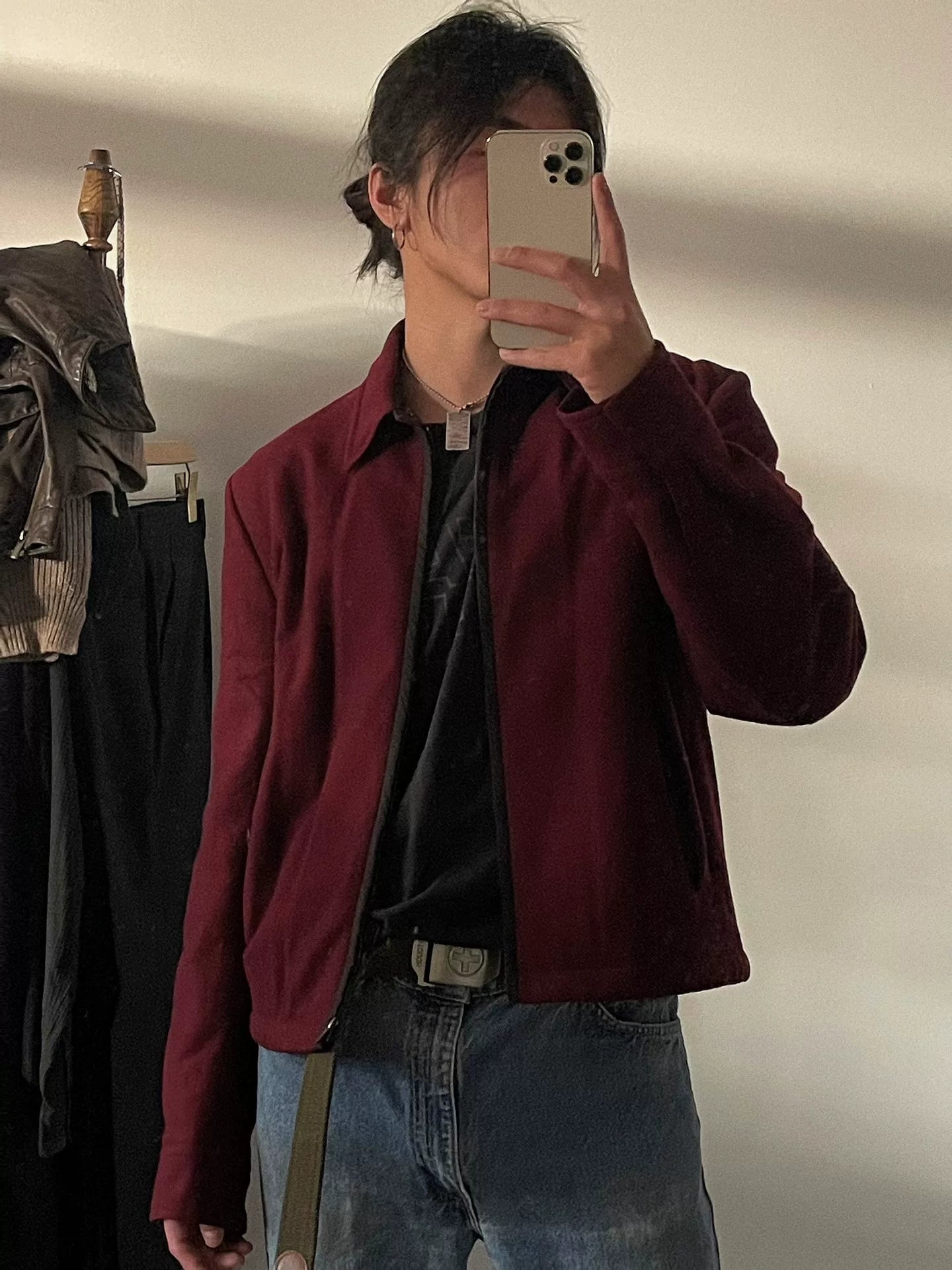 Dries Van Noten Wool Jacket in Burgundy