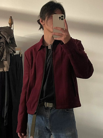 Dries Van Noten Wool Jacket in Burgundy