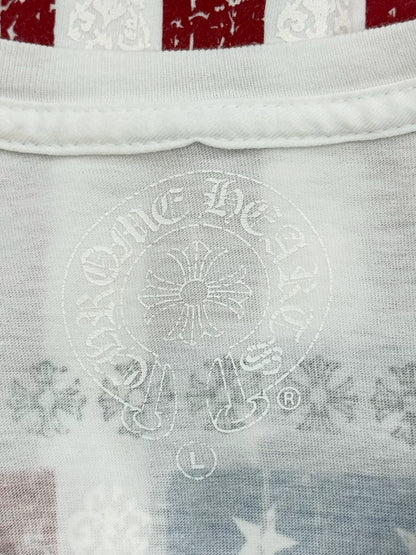 chrome hearts white flag short sleeve t-shirt