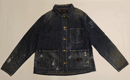 vintage faded ink splatter denim shirt