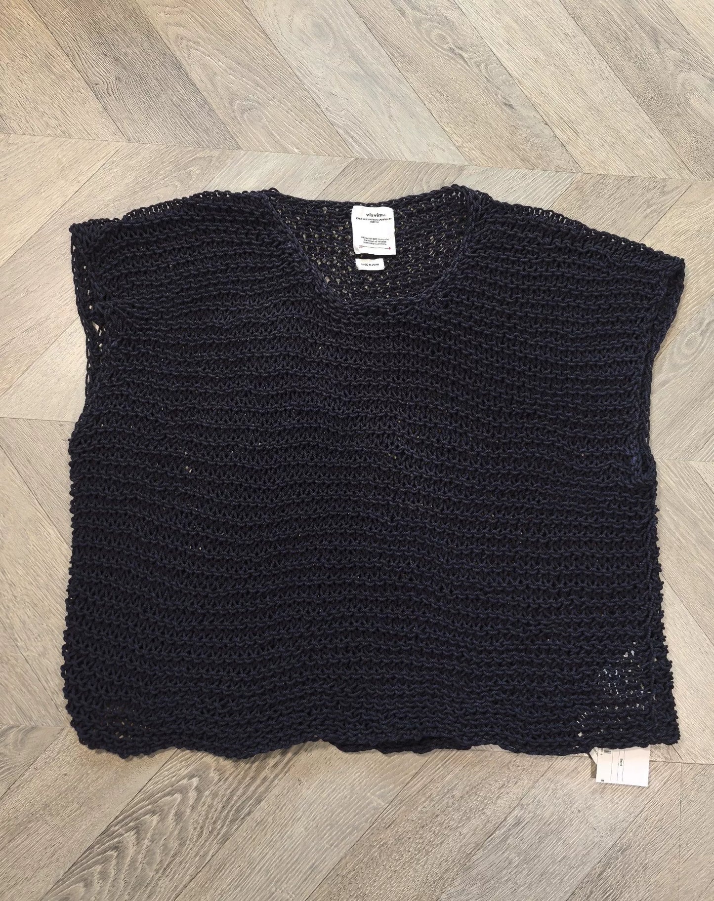 visvim hand-knit lattice vest in black