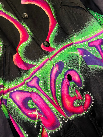 Celine Rock Crystal Love Baseball Jacket