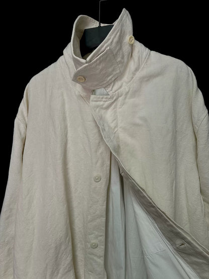 andrew driftwood tea-dyed linen coat