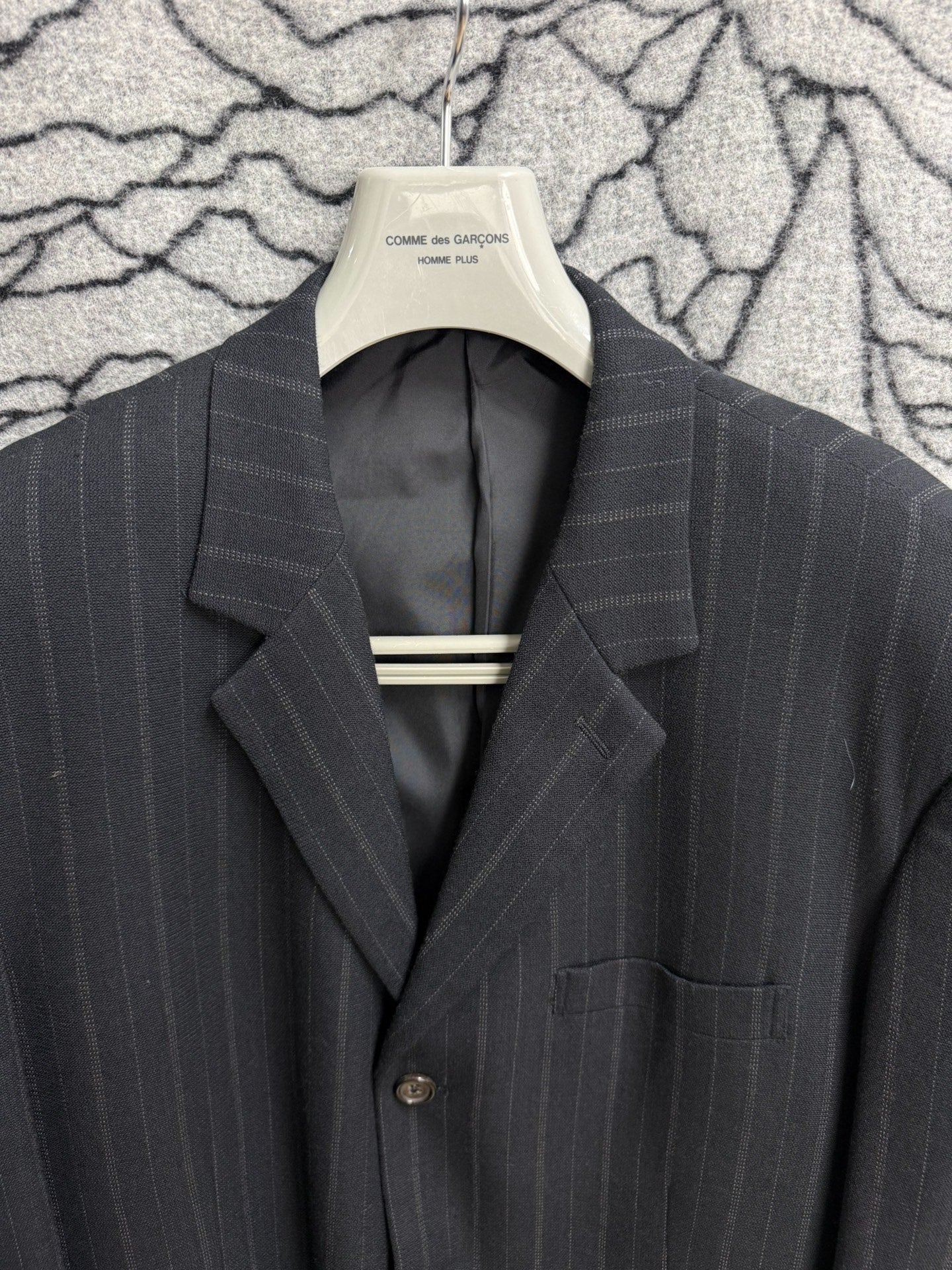 Yohji Yamamoto Y's Men's Thick Wool Striped Loose Suit