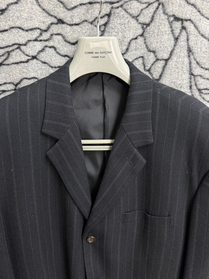 Yohji Yamamoto Y's Men's Thick Wool Striped Loose Suit