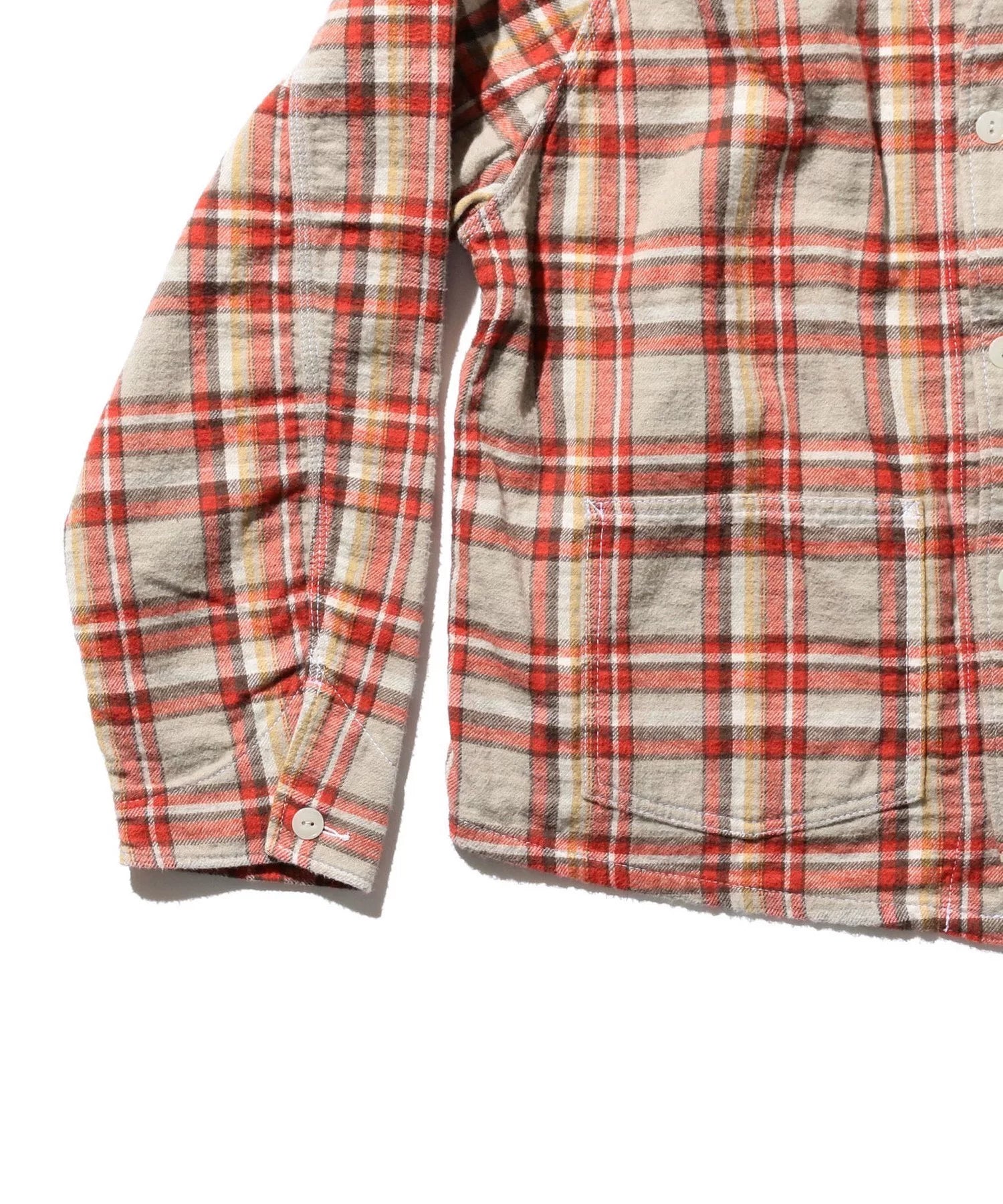 Beams Plus Red White Plaid Shirt Jacket