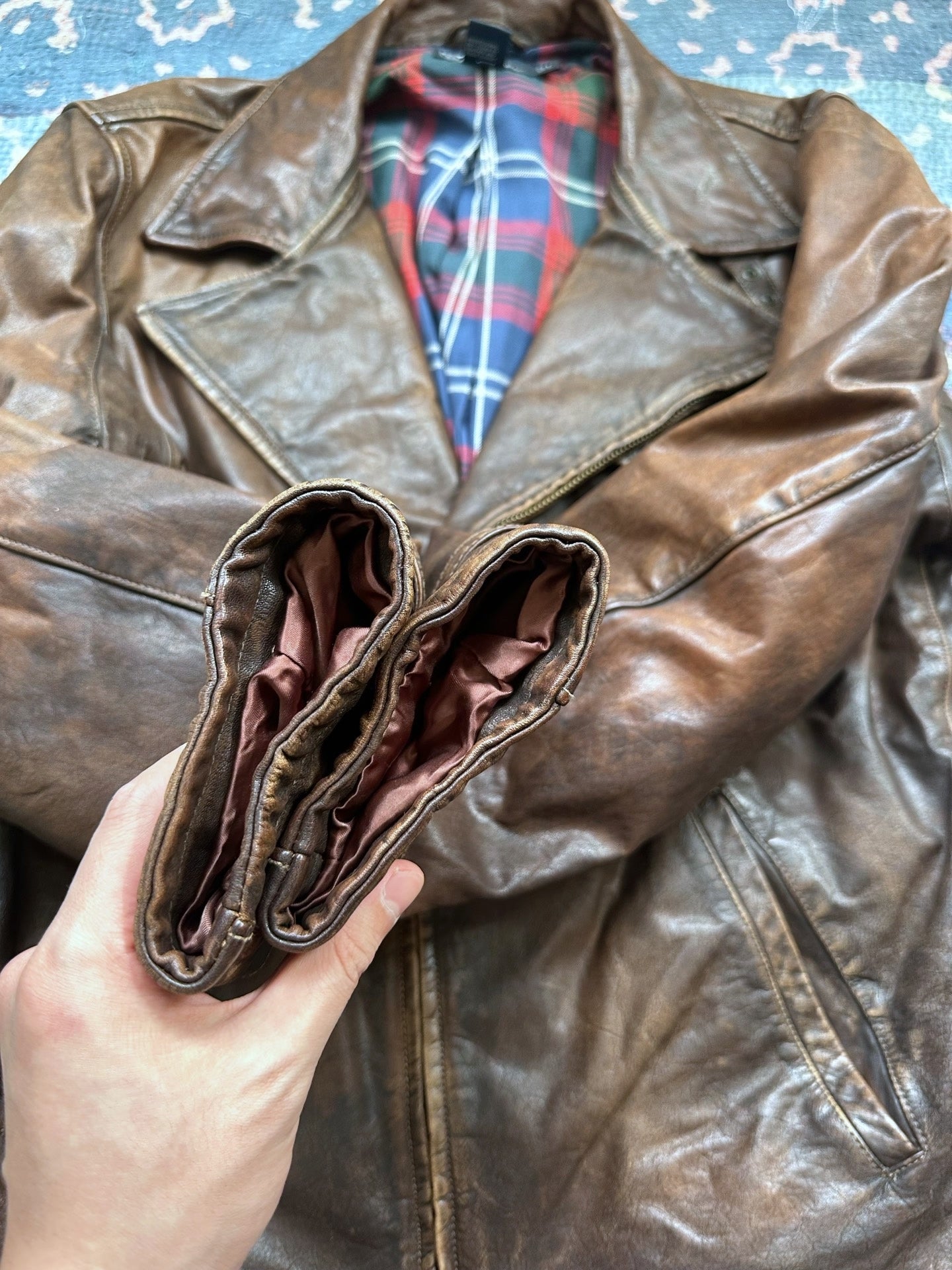 Polo Ralph Lauren RRL Slant Zip Leather Jacket