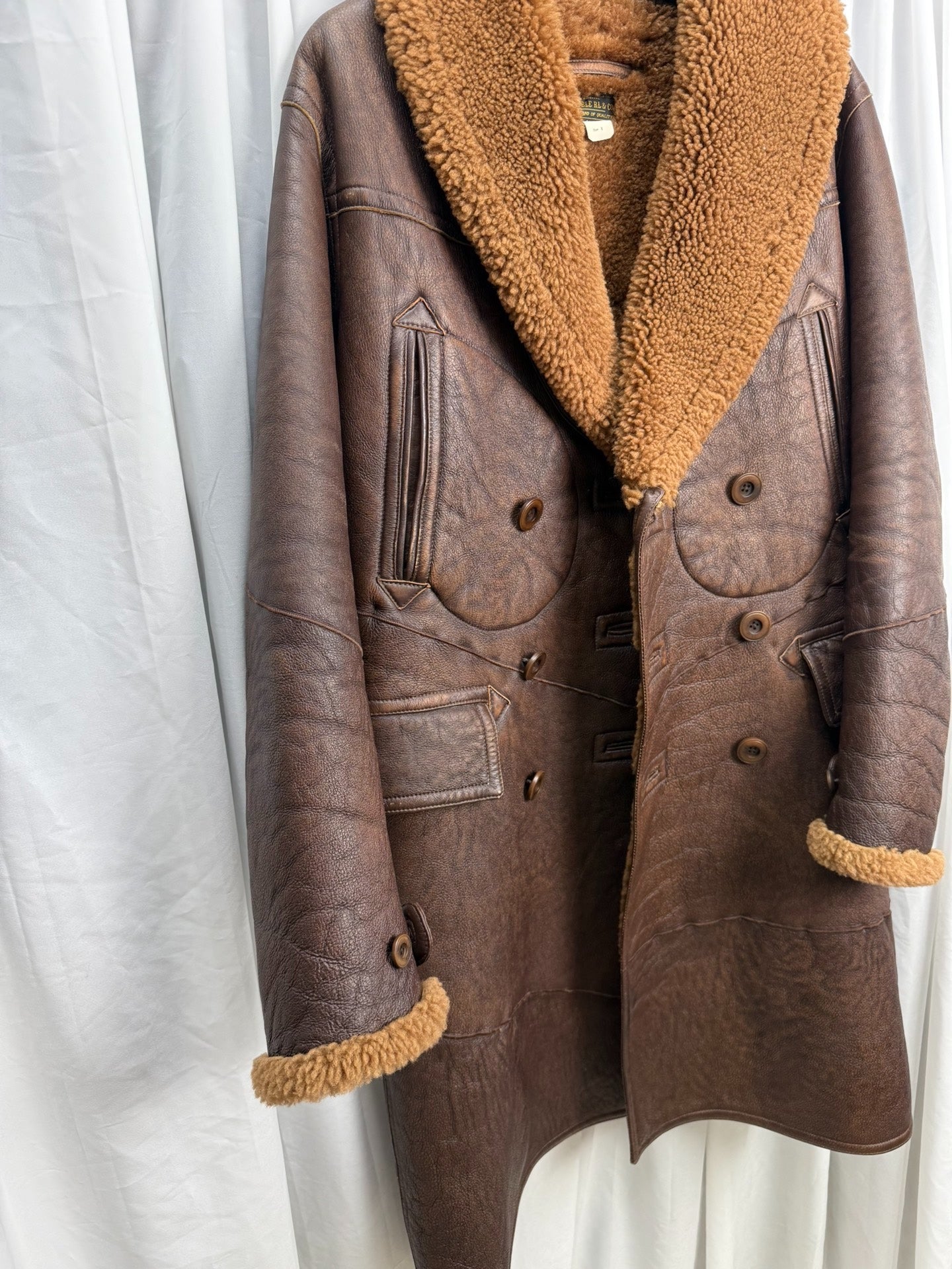 DOUBLE RL Shearling Farmer Coat