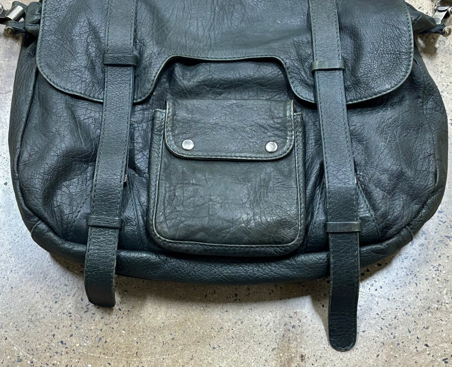 Maison Margiela Mail Bag in Black Leather