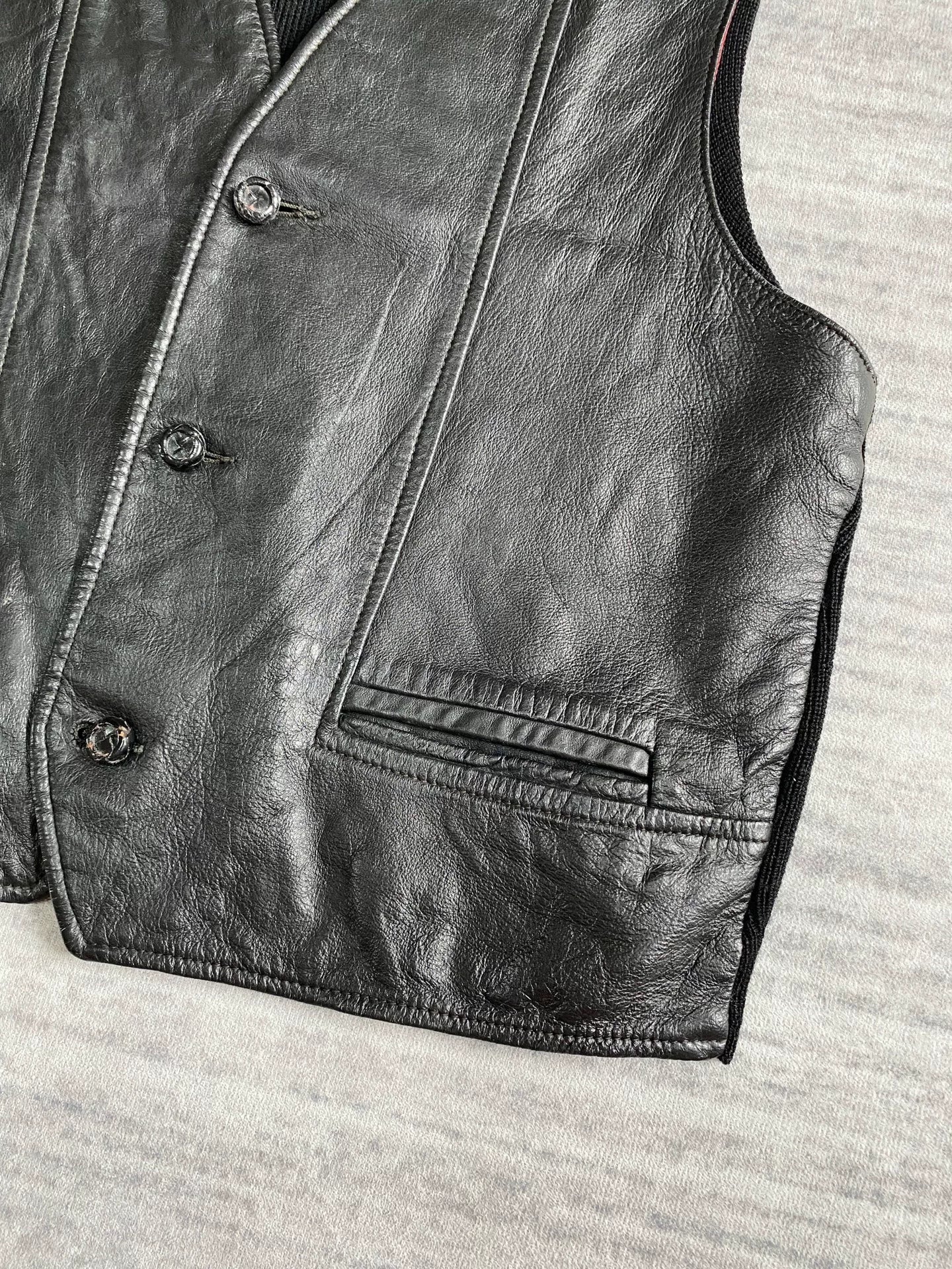 vintage western sleeveless leather vest