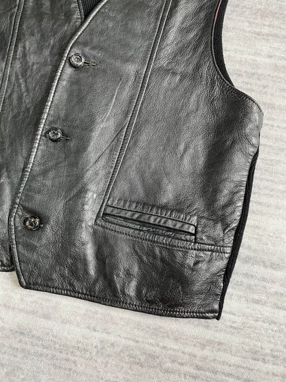 vintage western sleeveless leather vest