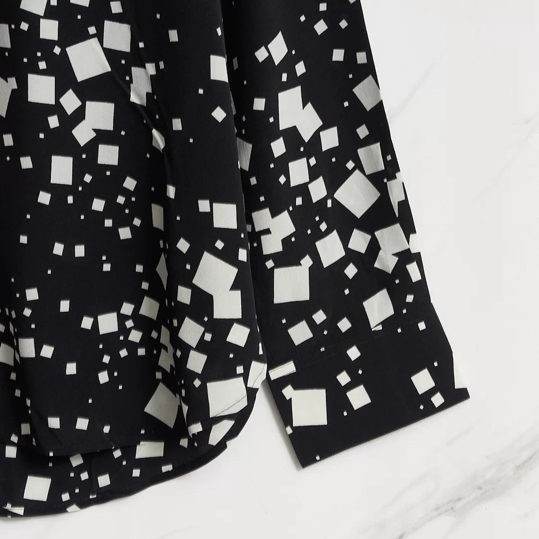 Saint Laurent Men's Square-Patterned Shirt
