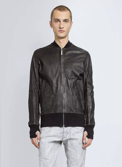 isaac sellam leather MA1 bomber jacket